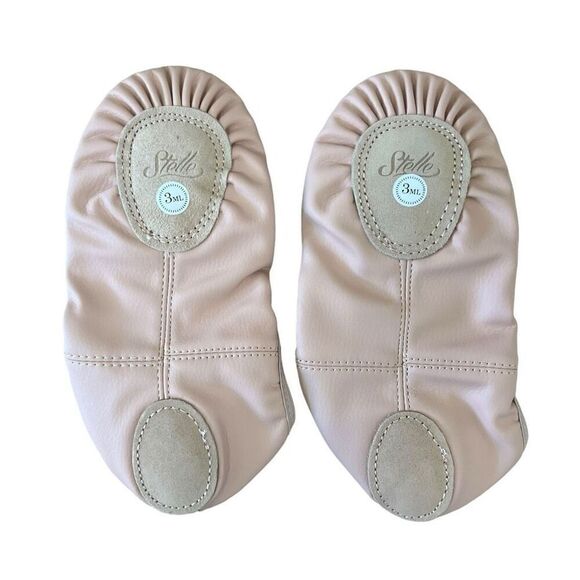 NWT Stelle Kids Girls Slippers Leather Sole Ballet Practice Shoes Size 3ML Pink - Picture 4 of 4